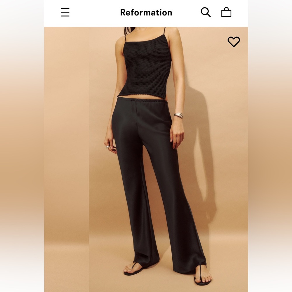 Reformation Gale Satin Mid Rise Bias Pant never worn
